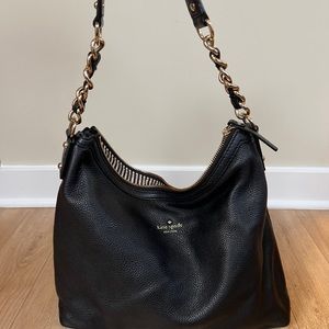 Kate Spade Slouchy Shoulder Purse in Pebbled Black Leather